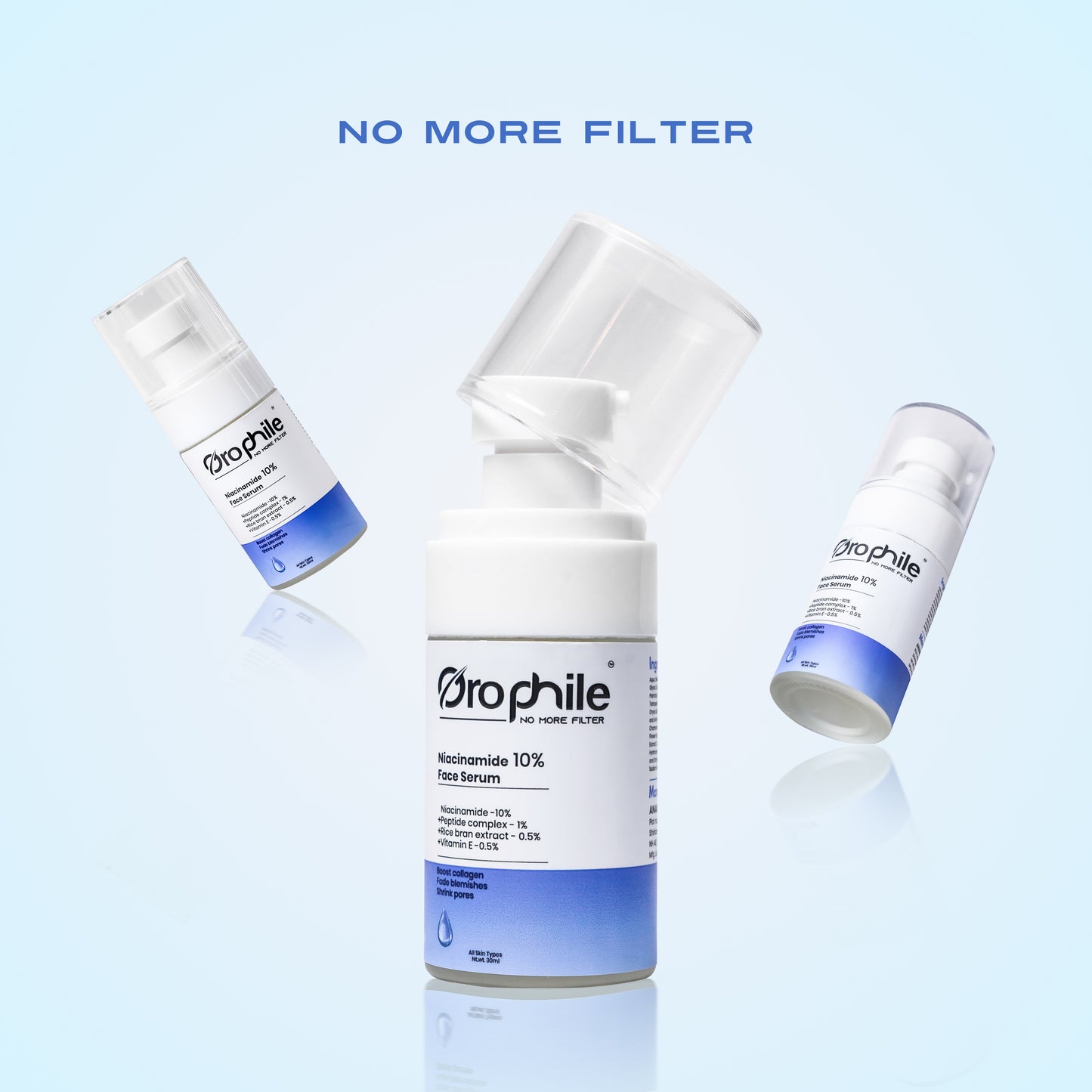 Orophile Niacinamide 10% Face Serum with Peptide Complex | Fades Blemishes, Improve Skin Tone | All Skin Types (30ml)